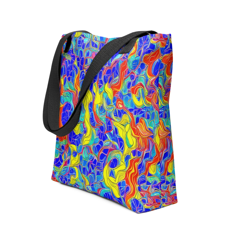 Blue Flame Maze on Tote Bag — Front
