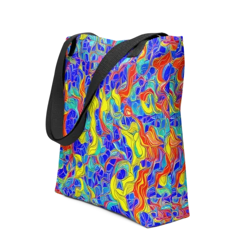 Blue Flame Maze on a Tote Bag