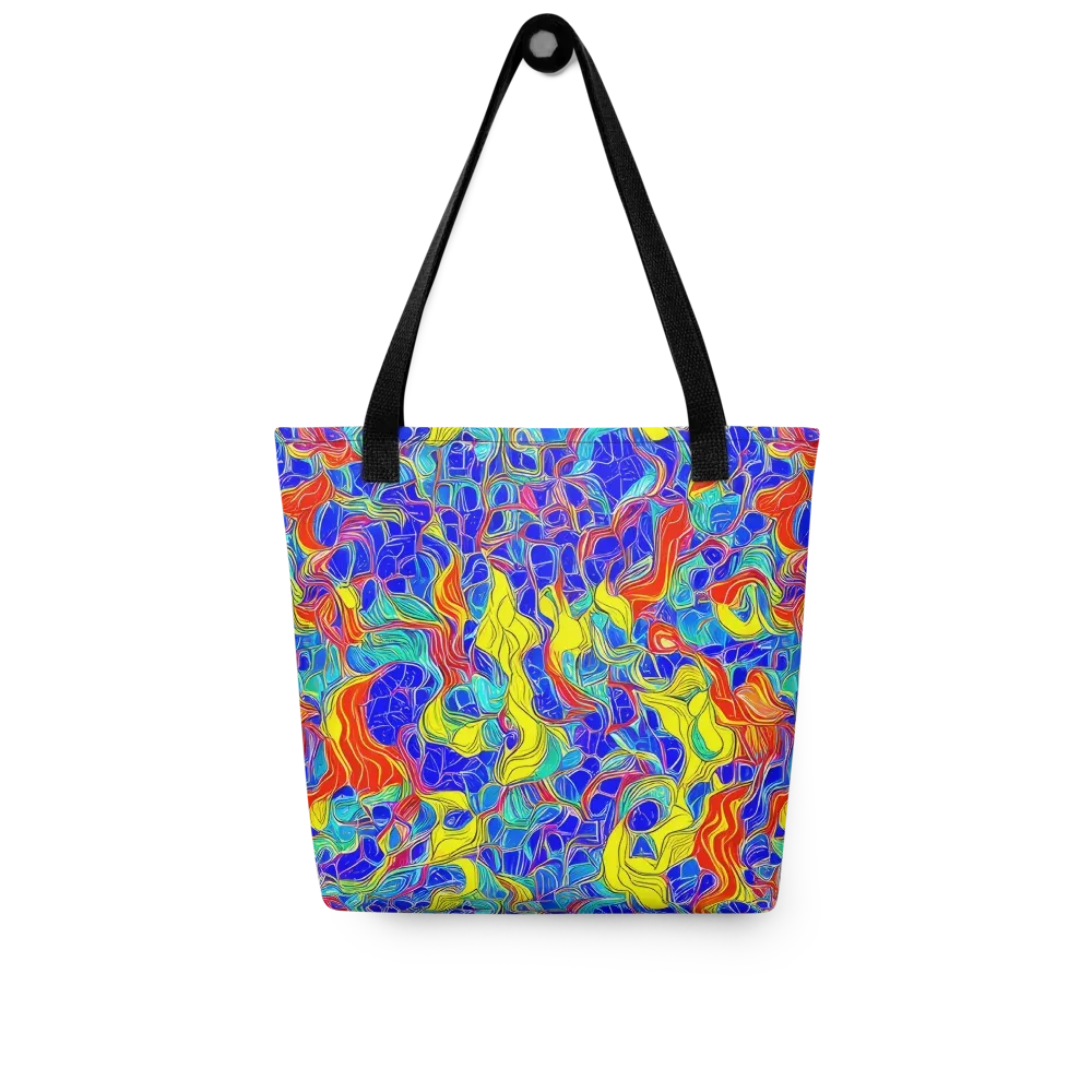 Blue Flame Maze on Tote Bag — Front