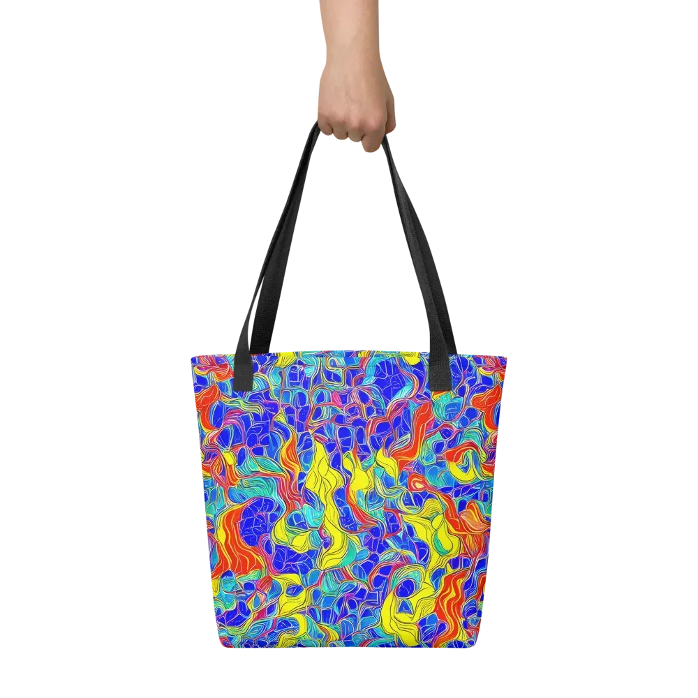 Blue Flame Maze on Tote Bag — Front
