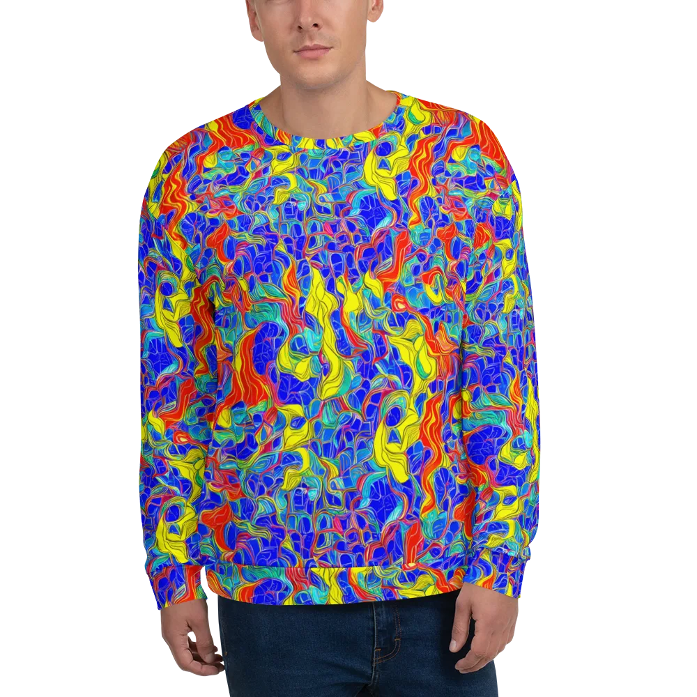 Blue Flame Maze on Sweatshirt — Front