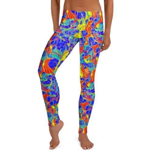 Blue Flame Maze on a Leggings