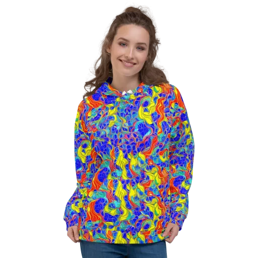 Blue Flame Maze on a Hoodie