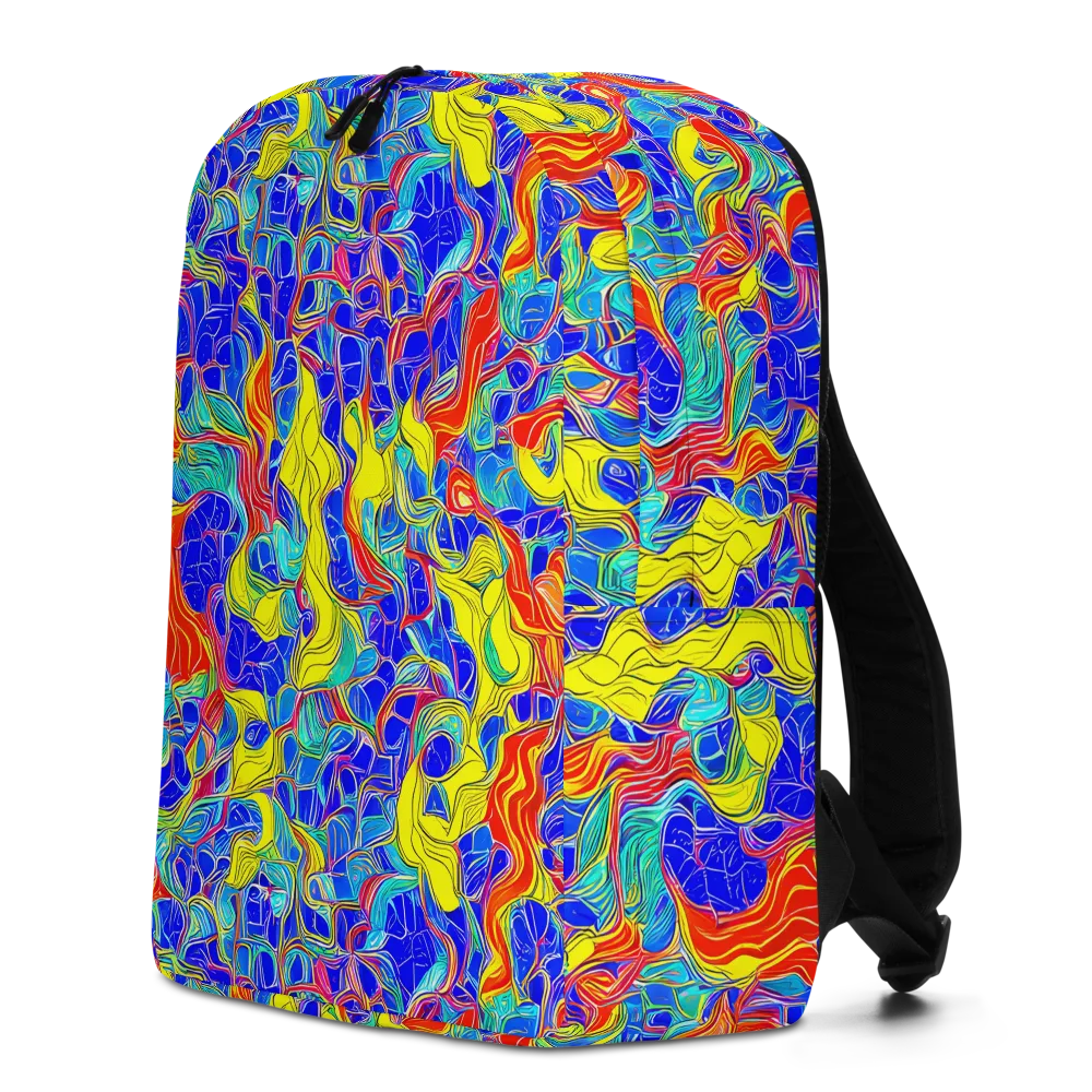 Blue Flame Maze on Minimalist Backpack — Left
