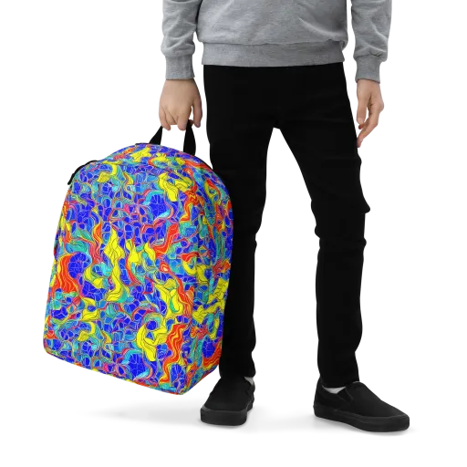 Blue Flame Maze on a Minimalist Backpack