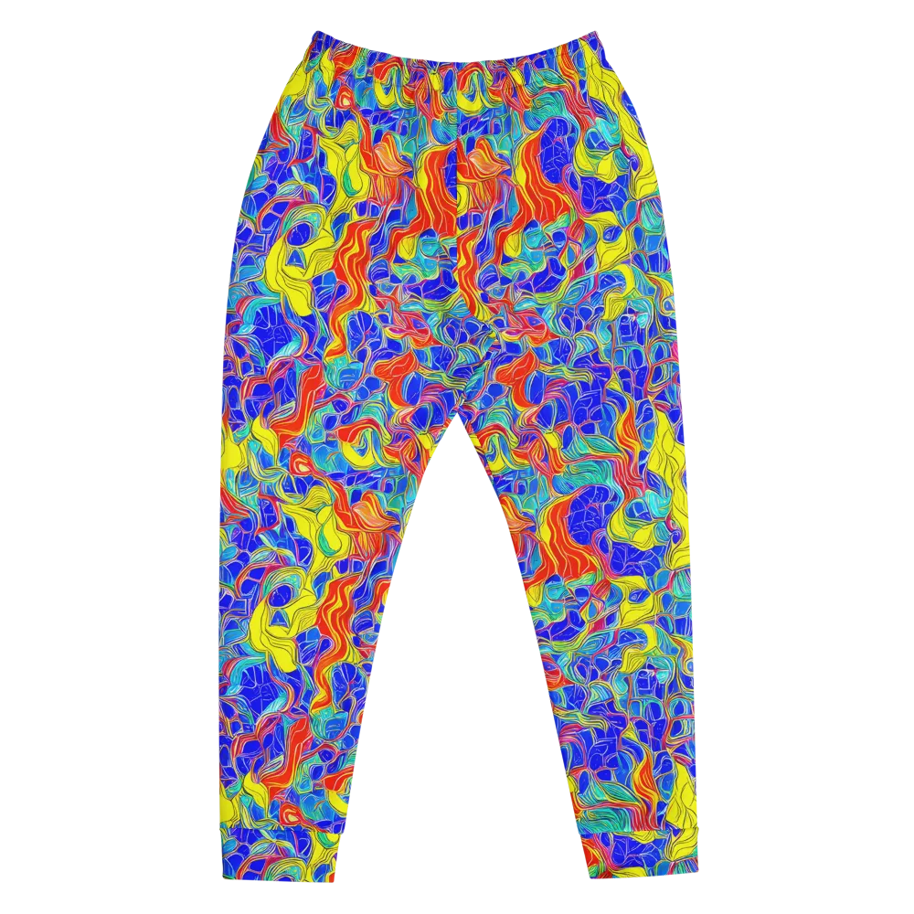 Blue Flame Maze on Men's Joggers — Front