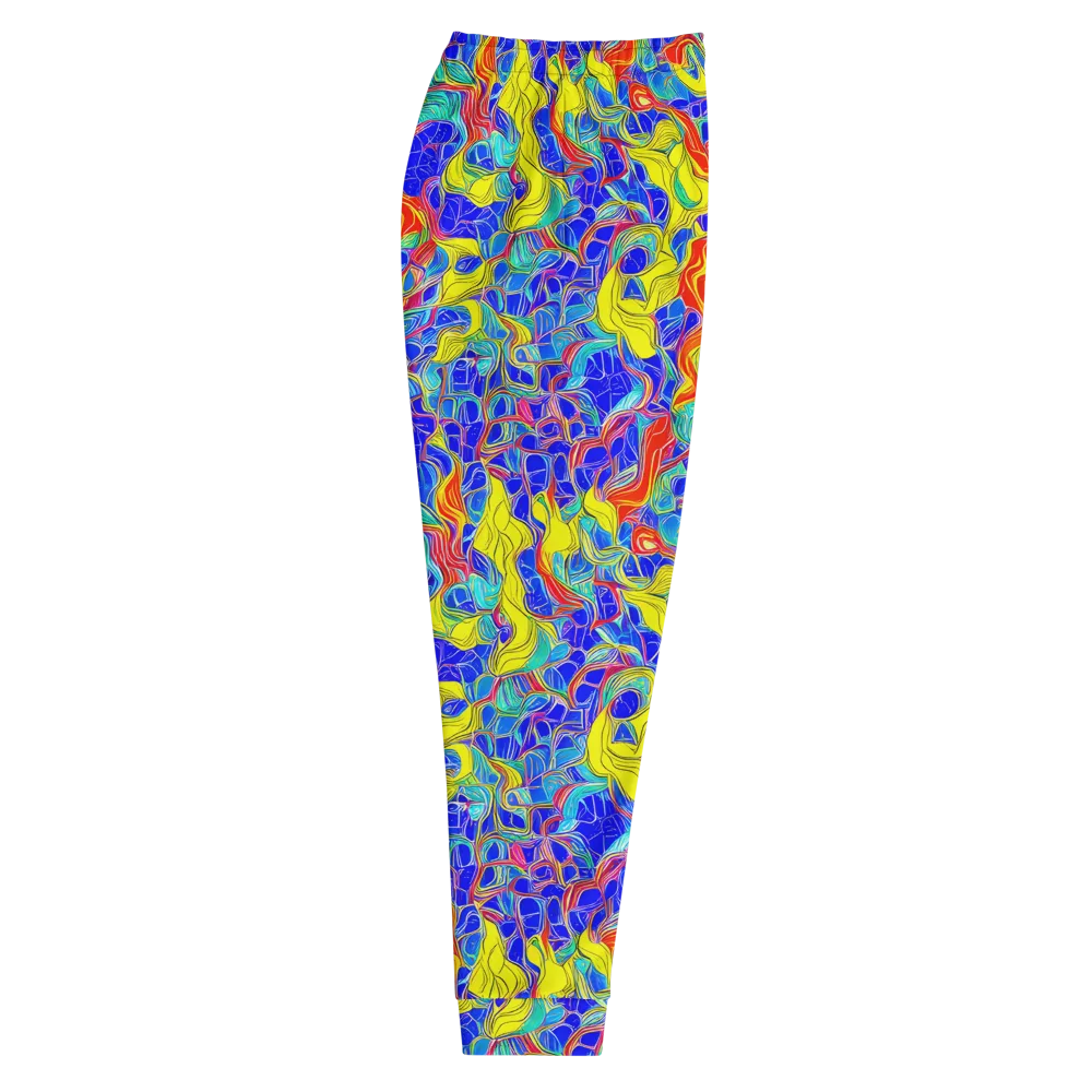 Blue Flame Maze on Men's Joggers — Right