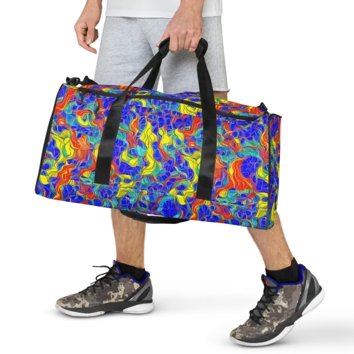 Blue Flame Maze on a Duffle Bag