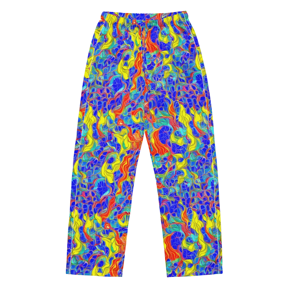 Blue Flame Maze on Women's Pajama Pants — Front
