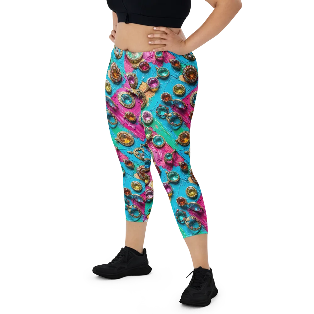 Jewel Box Riot on Capri Leggings — Front