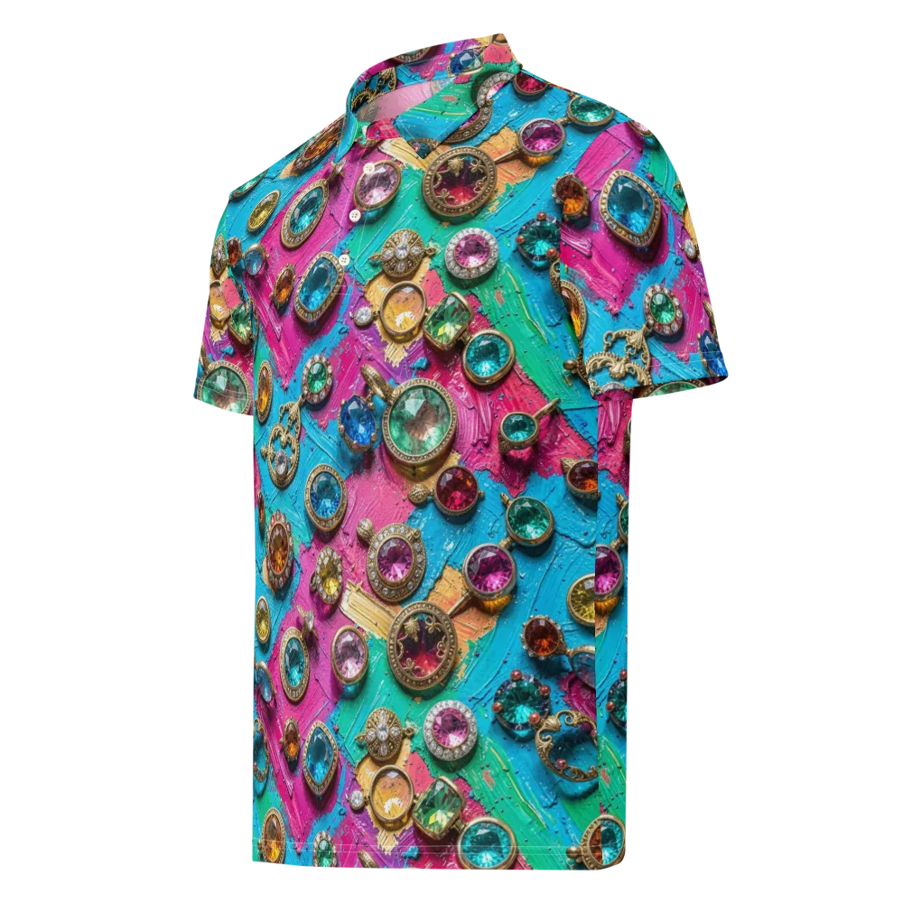 Jewel Box Riot on Men's Slim Fit Polo Shirt — Left Front
