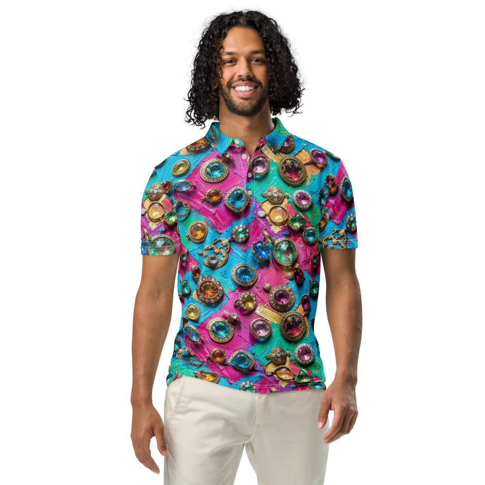 Jewel Box Riot on Men's Slim Fit Polo Shirt — Front