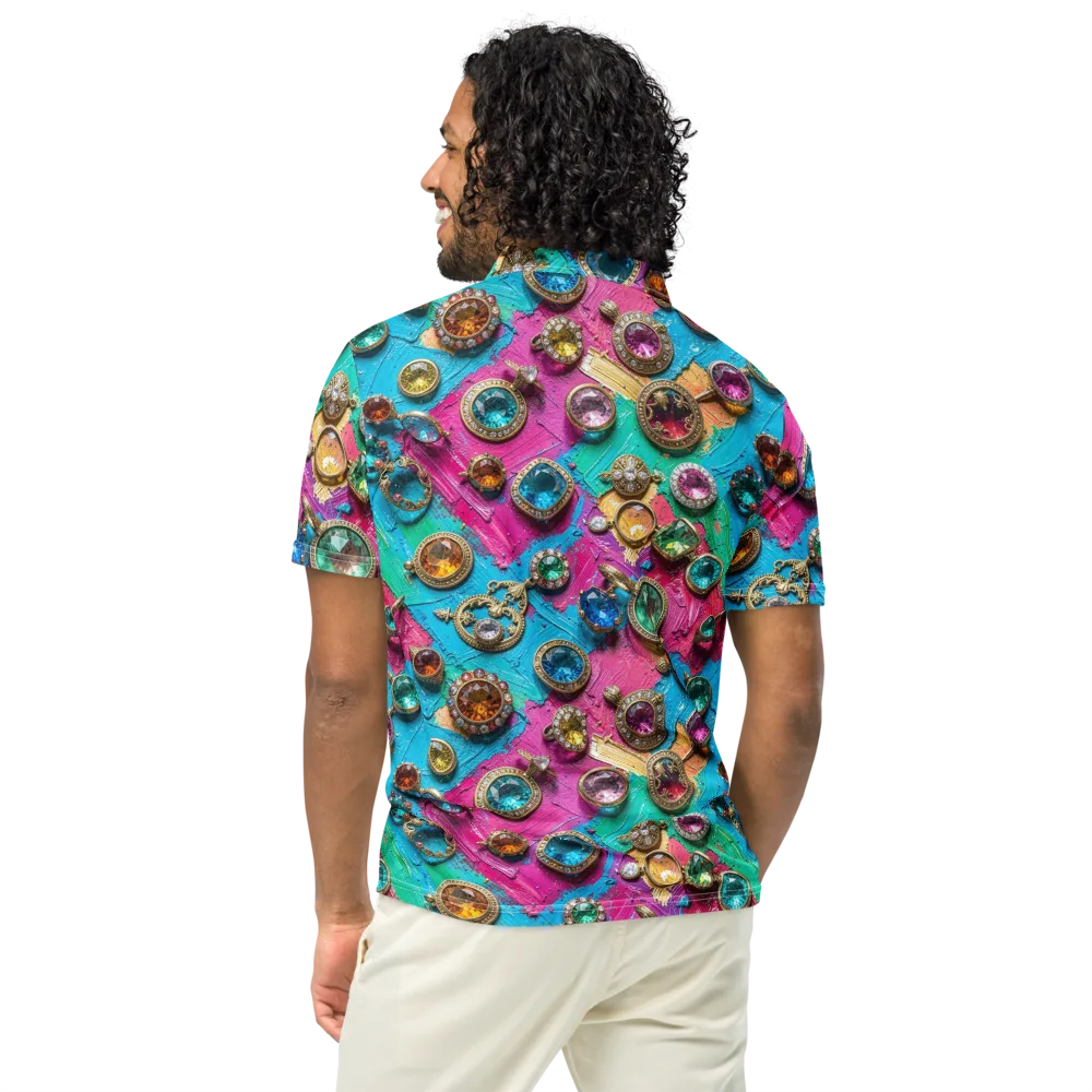 Jewel Box Riot on Men's Slim Fit Polo Shirt — Back