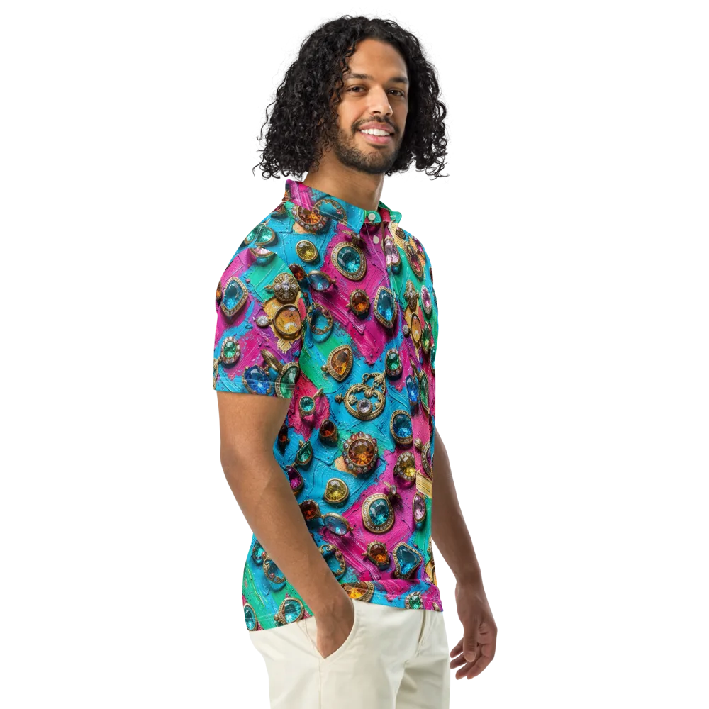 Jewel Box Riot on Men's Slim Fit Polo Shirt — Right Front