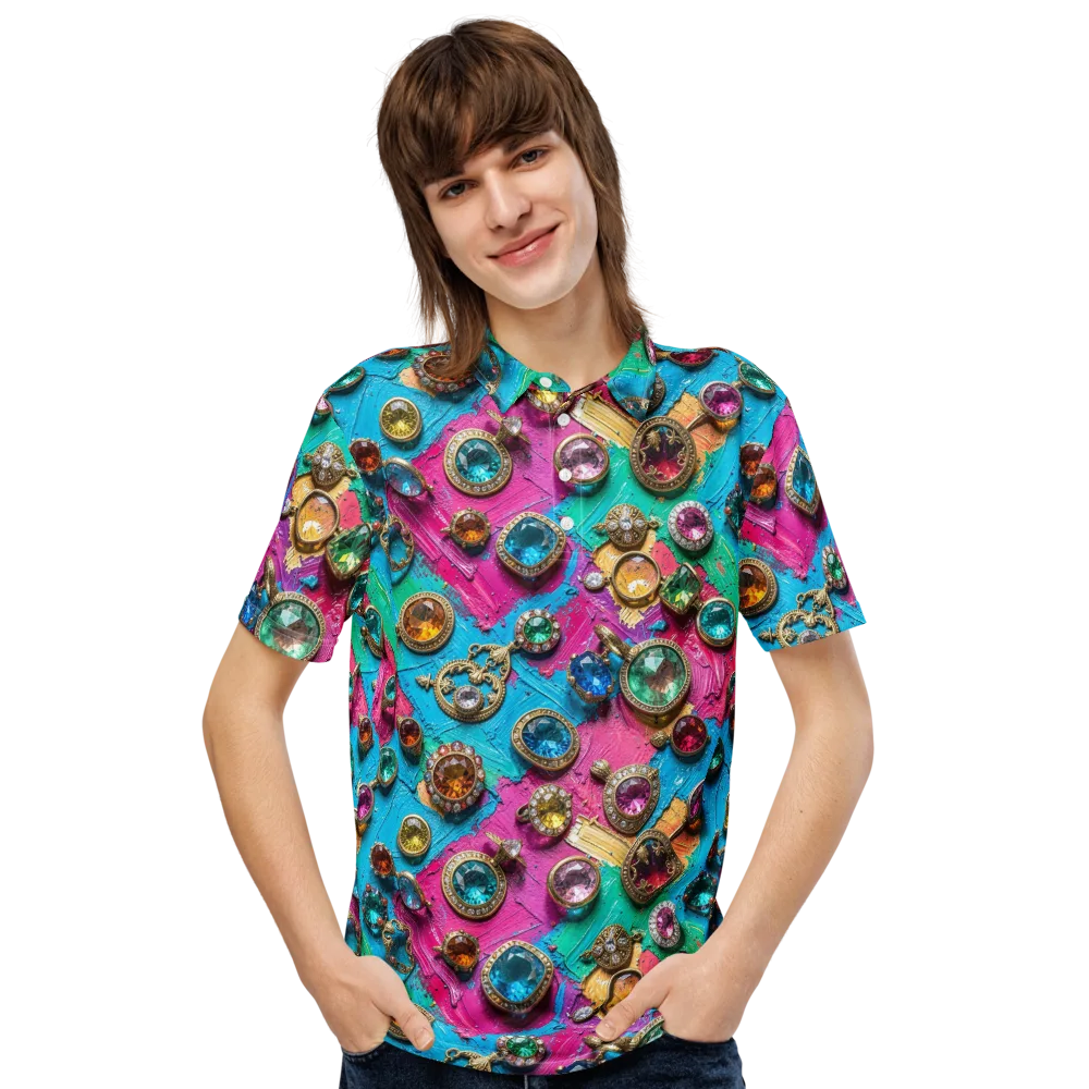 Jewel Box Riot on Men's Slim Fit Polo Shirt — Front