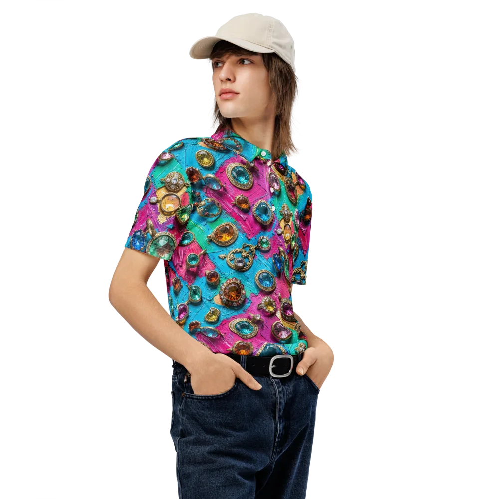 Jewel Box Riot on Men's Slim Fit Polo Shirt — Right Front