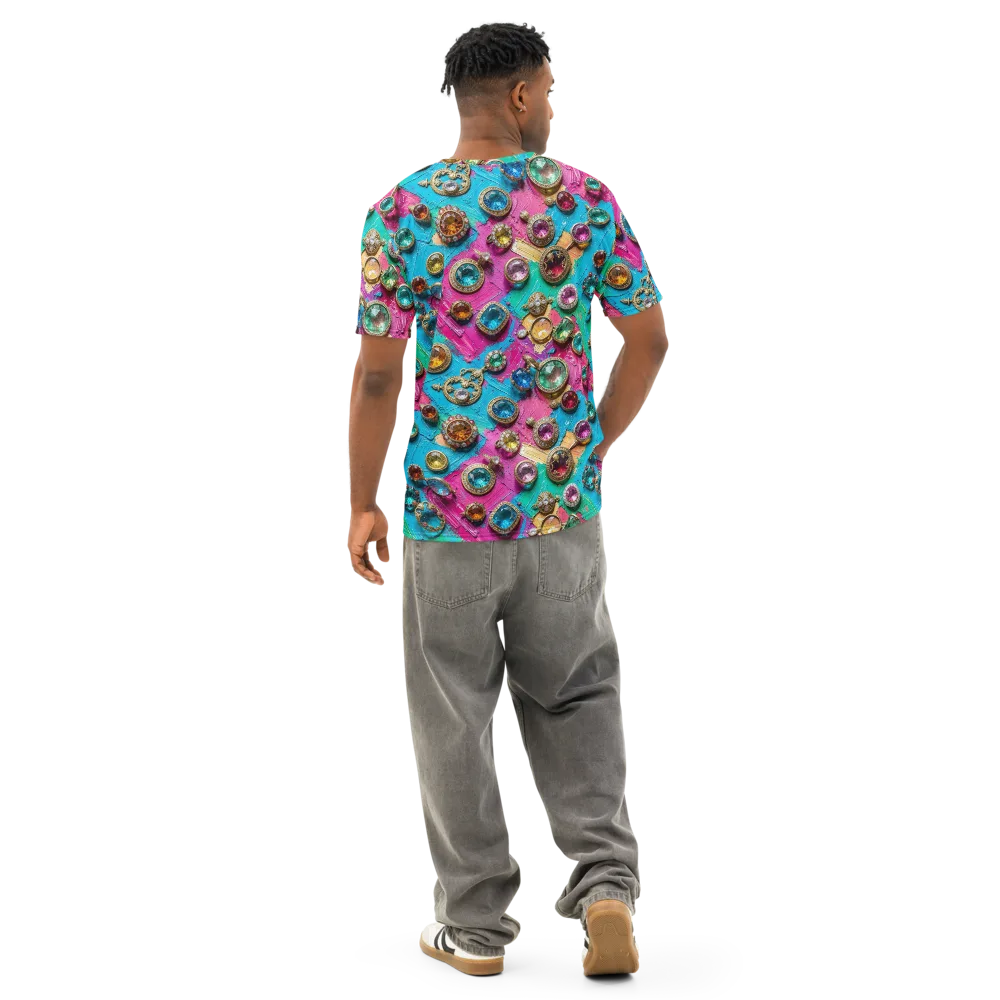 Jewel Box Riot on Men's Cotton Crew Neck T-Shirt — Back