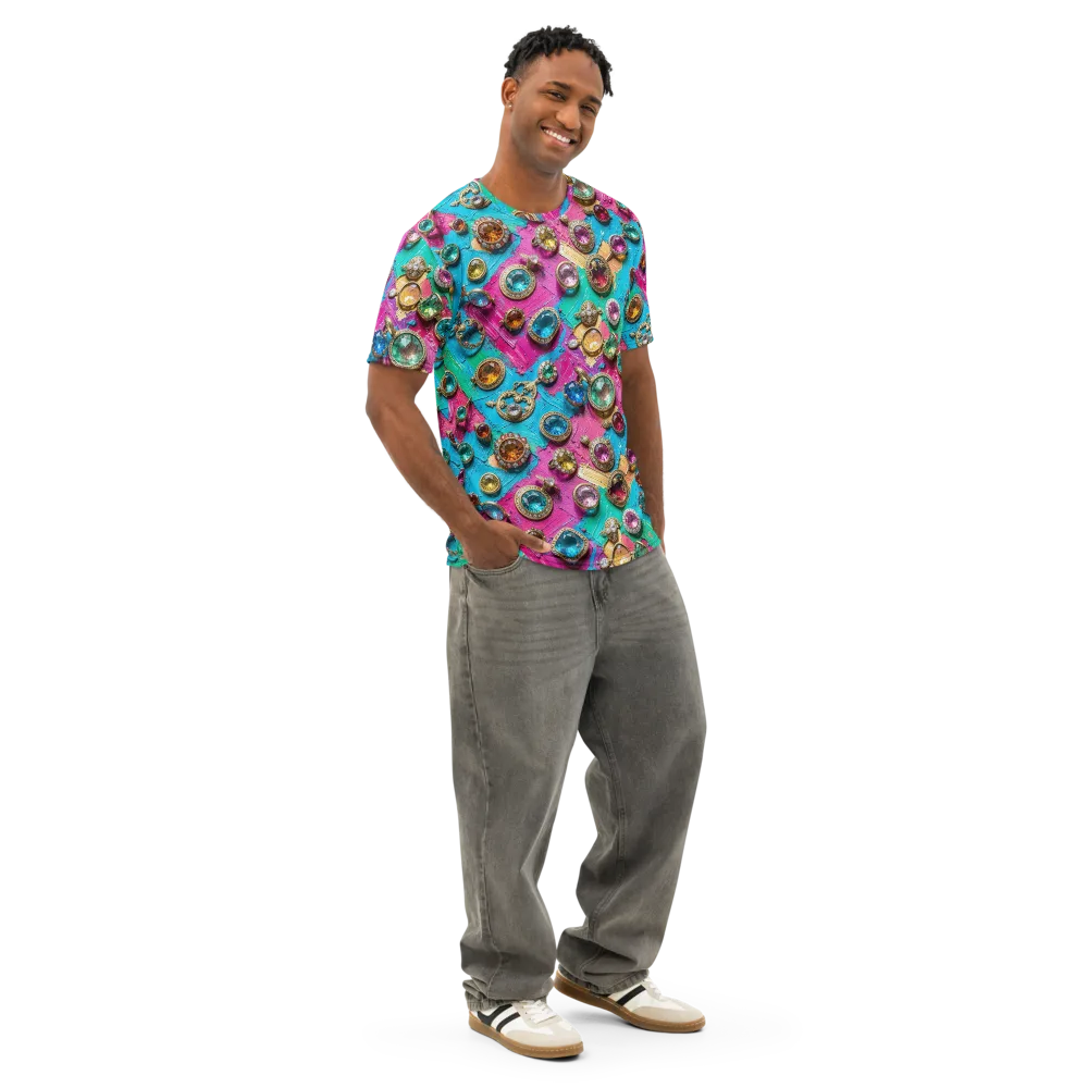 Jewel Box Riot on Men's Cotton Crew Neck T-Shirt — Right Front