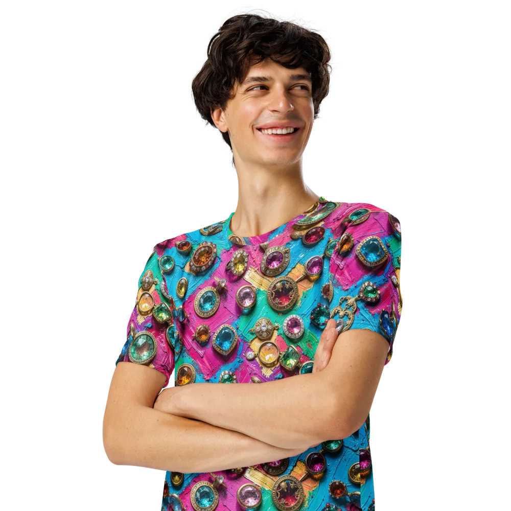 Jewel Box Riot on Men's Crew Neck T-Shirt — Left Front