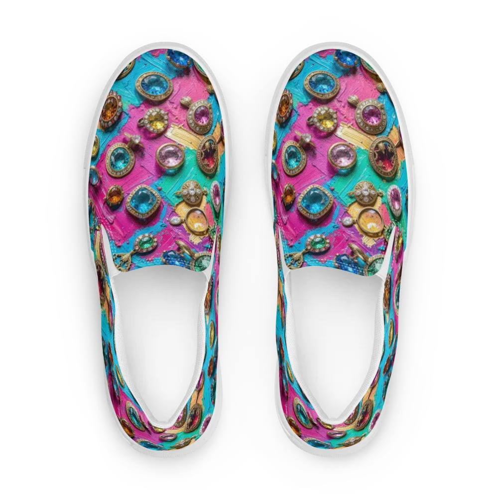 Jewel Box Riot on Men's Slip-On Canvas Shoes — Front