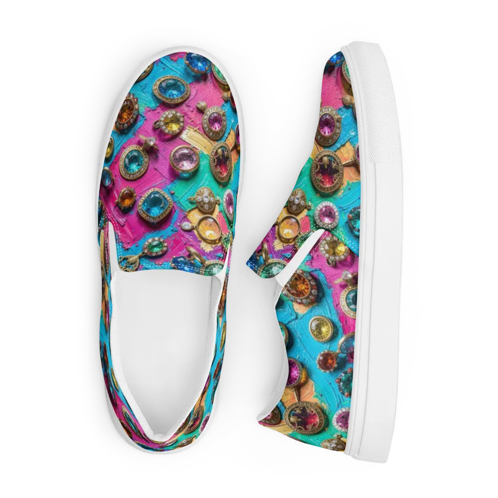 Jewel Box Riot on Men's Slip-On Canvas Shoes — Front