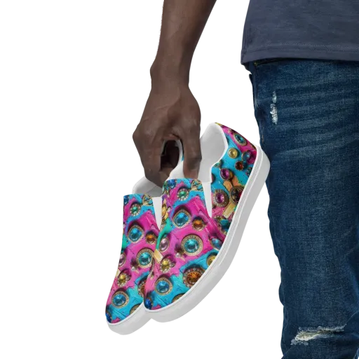 Jewel Box Riot on a Men's Slip-On Canvas Shoes