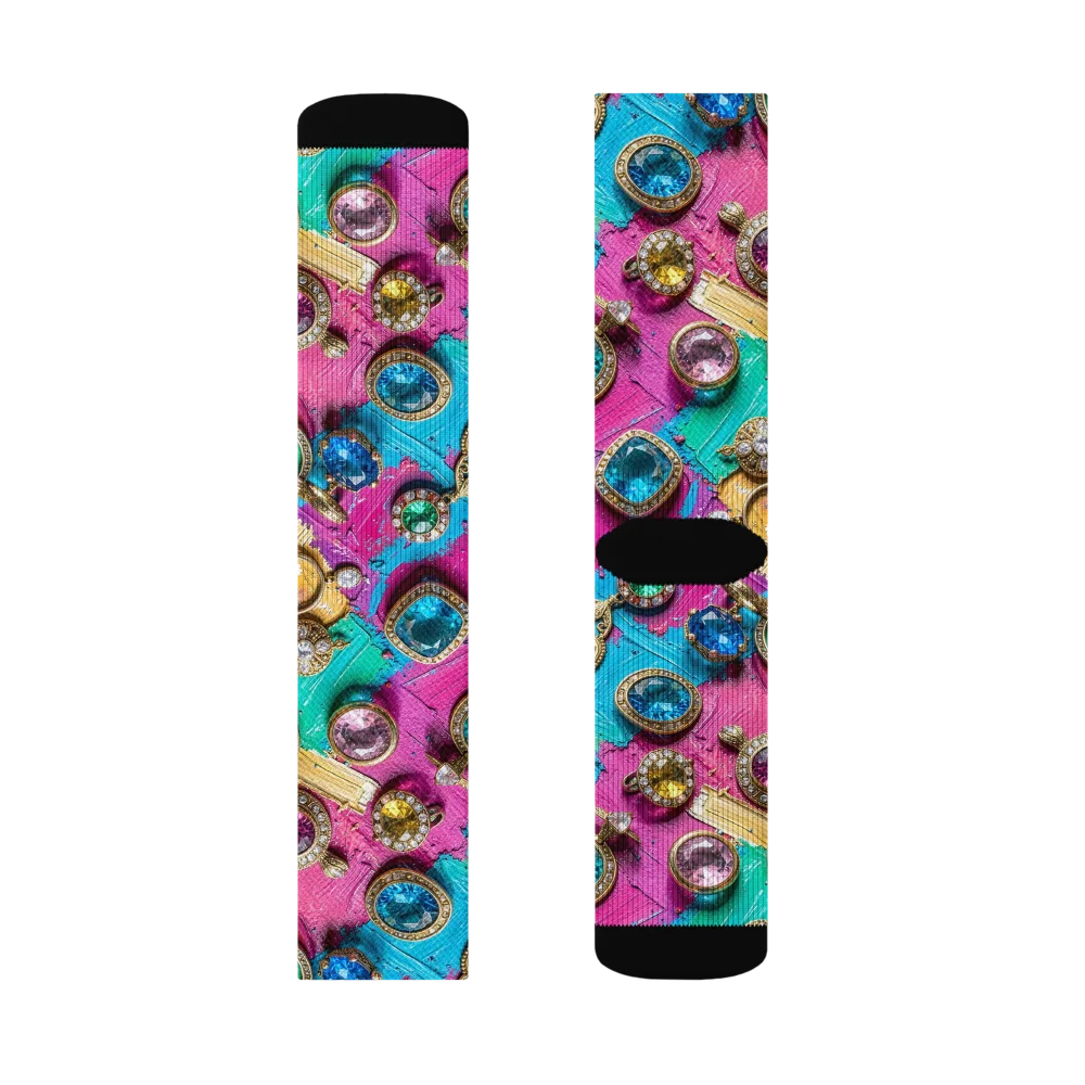 Jewel Box Riot on Socks — Left Sock