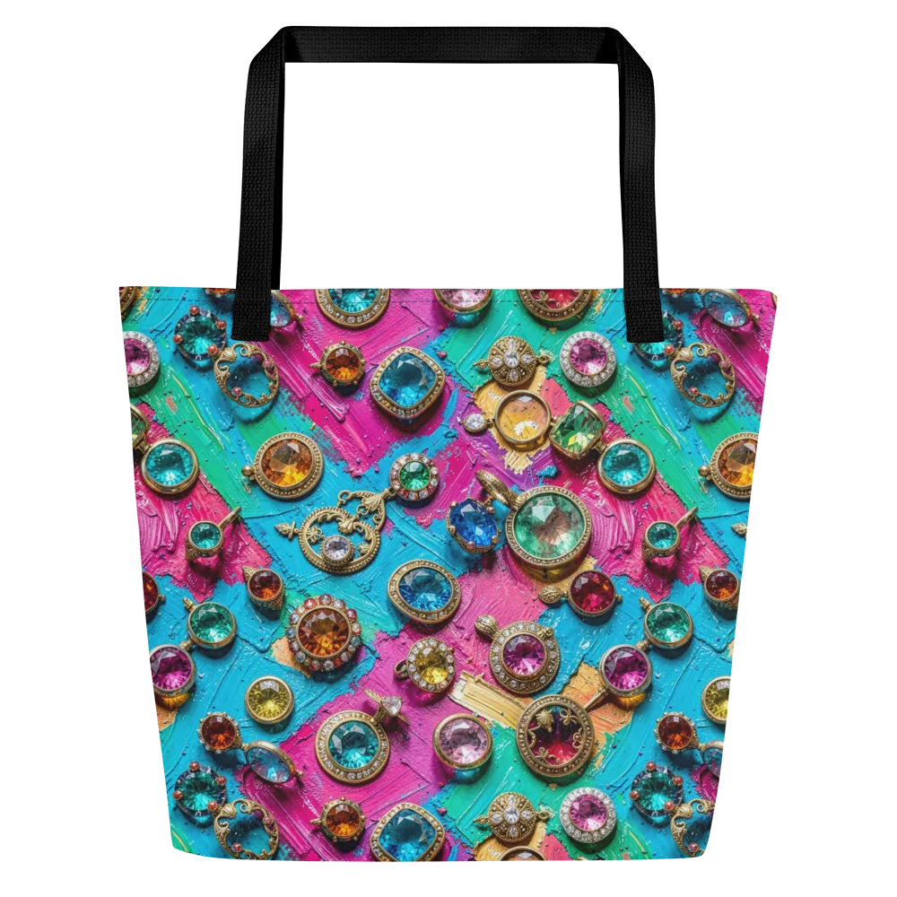 Jewel Box Riot on Large Tote Bag W/ Pocket — Front