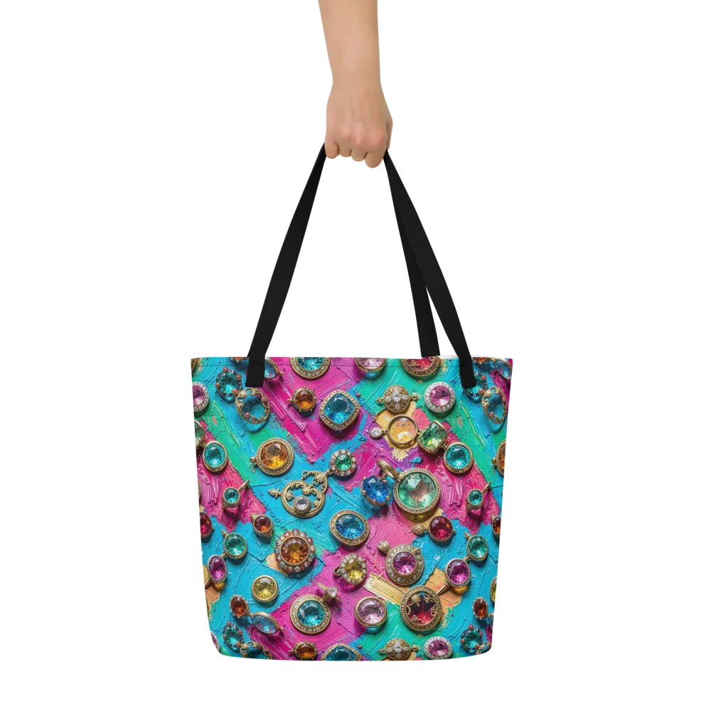 Jewel Box Riot on Large Tote Bag W/ Pocket — Front