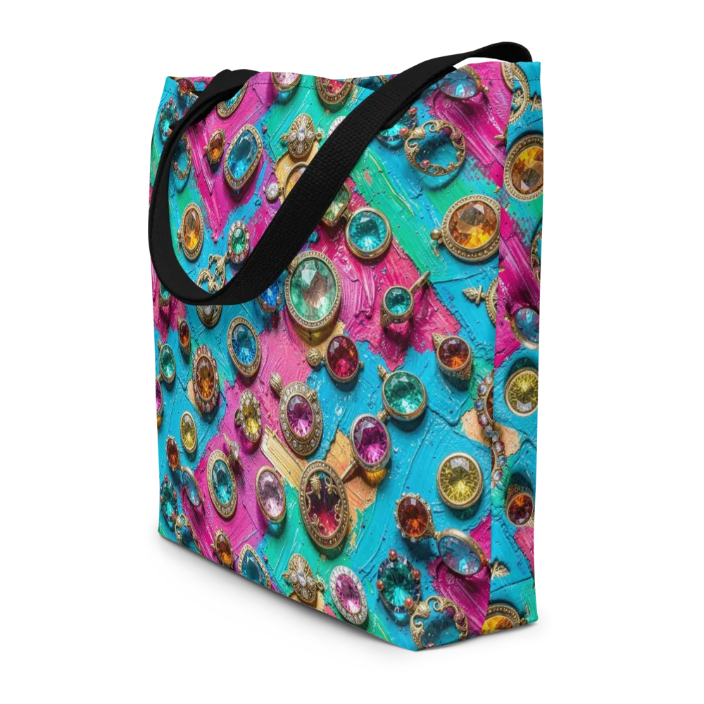 Jewel Box Riot on Large Tote Bag W/ Pocket — Front