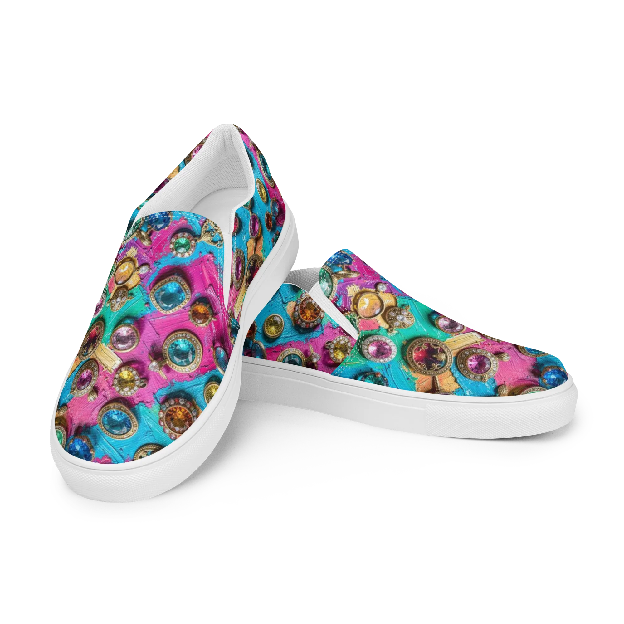 Jewel Box Riot on Women's Slip-On Canvas Shoes — Left Front