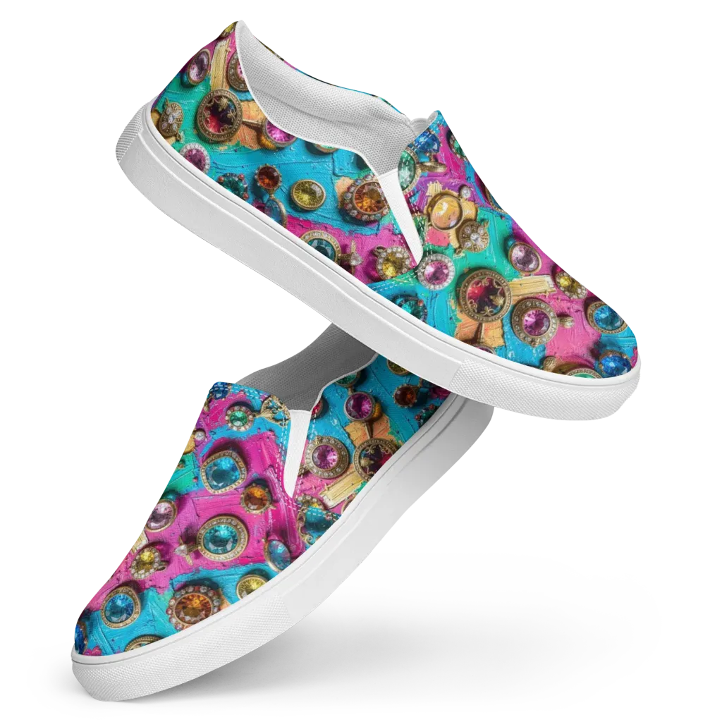 Jewel Box Riot on Women's Slip-On Canvas Shoes — Front