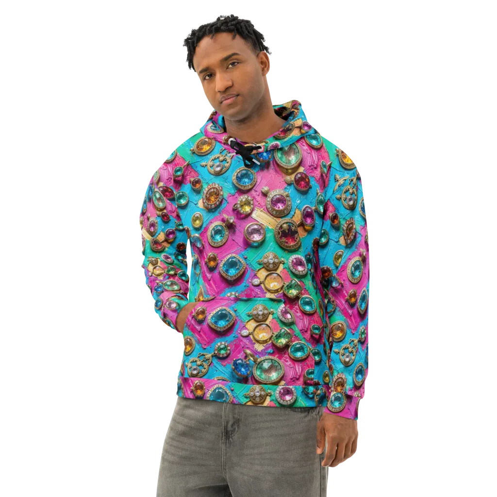 Jewel Box Riot on Cotton Hoodie — Left Front