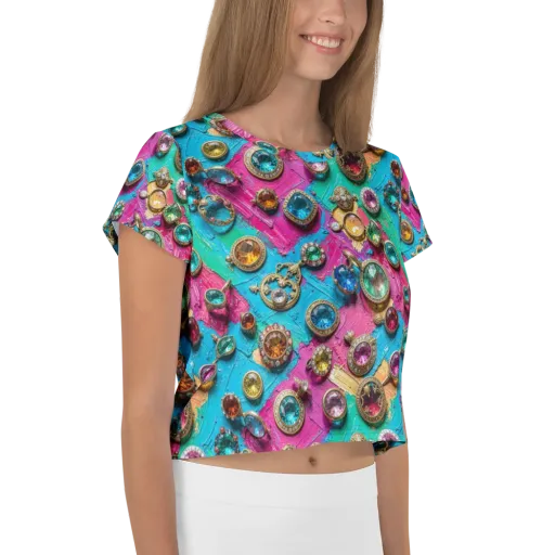 Jewel Box Riot on a Crop Tee