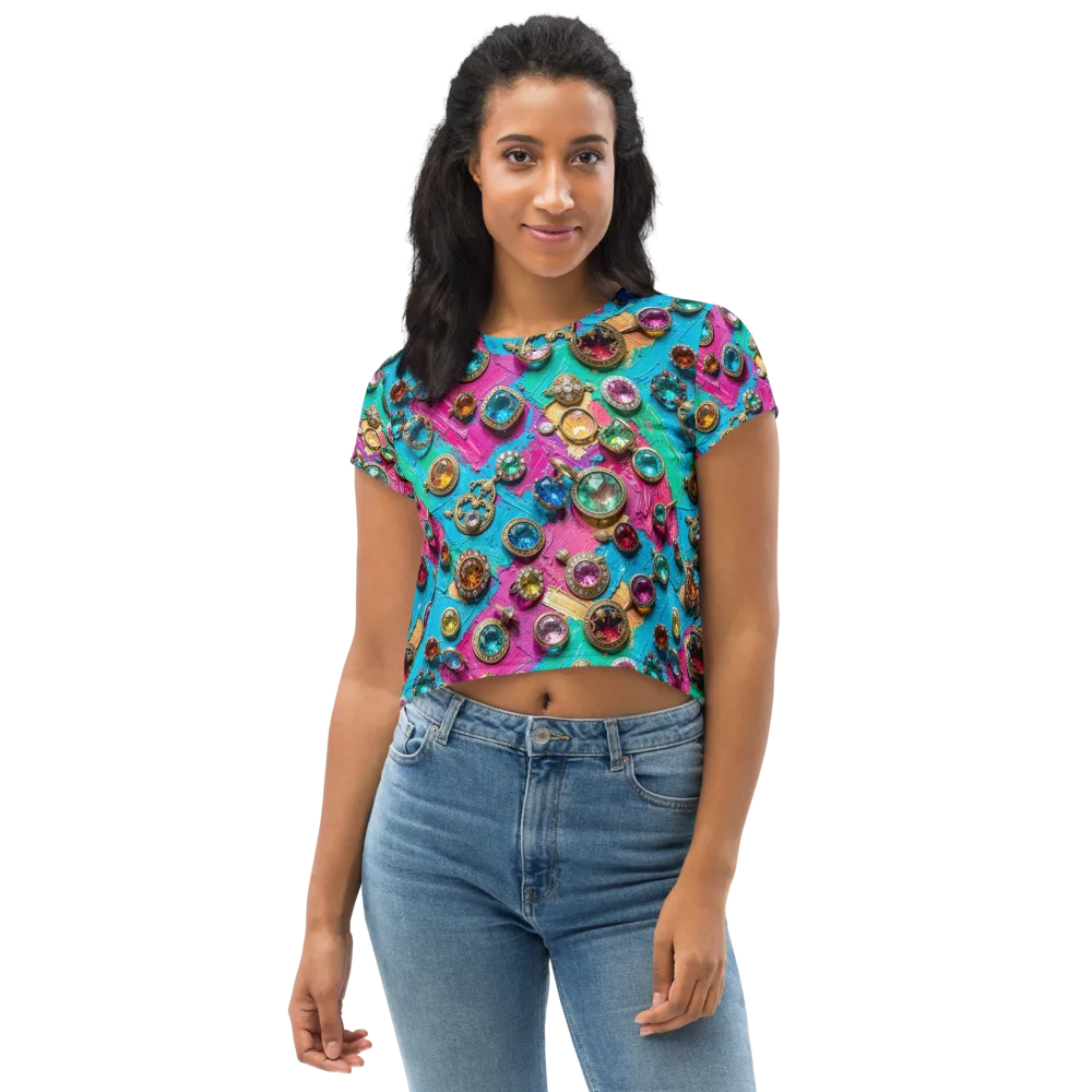 Jewel Box Riot on Crop Tee — Front