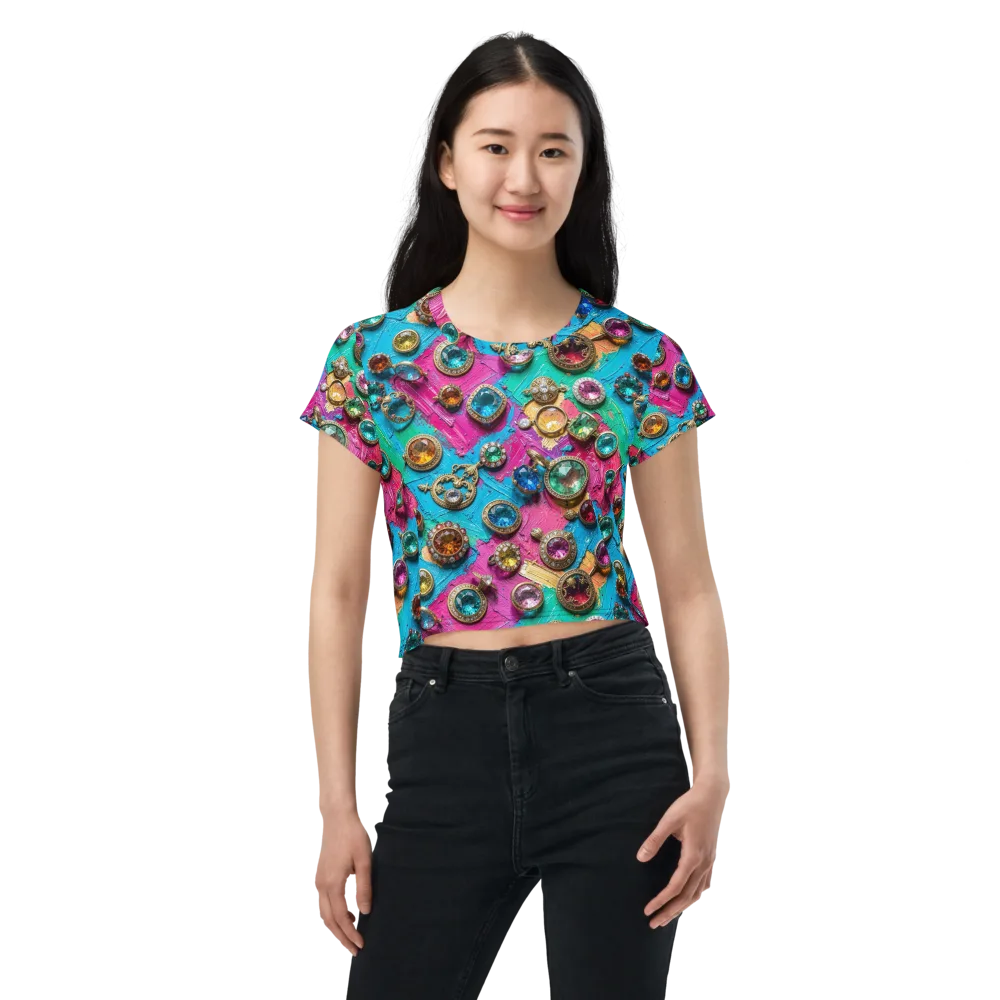 Jewel Box Riot on Crop Tee — Front