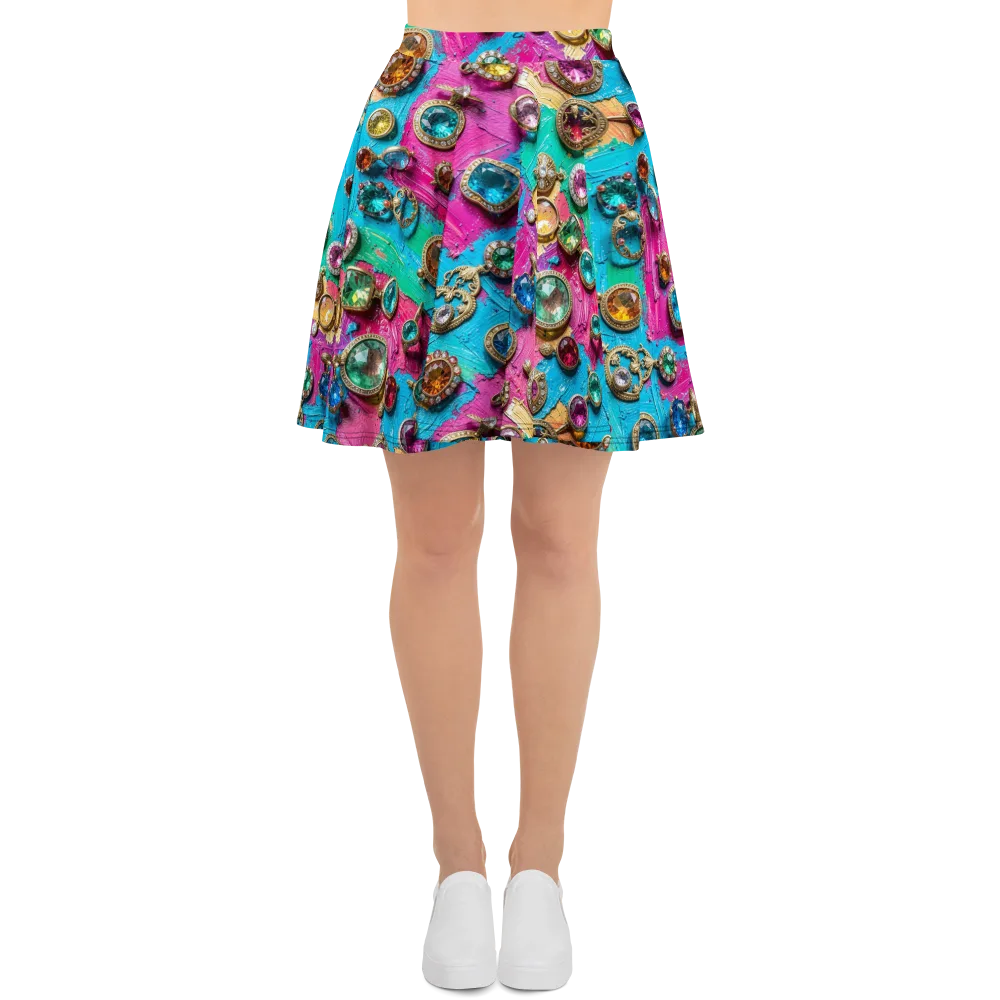 Jewel Box Riot on Skater Skirt — Front