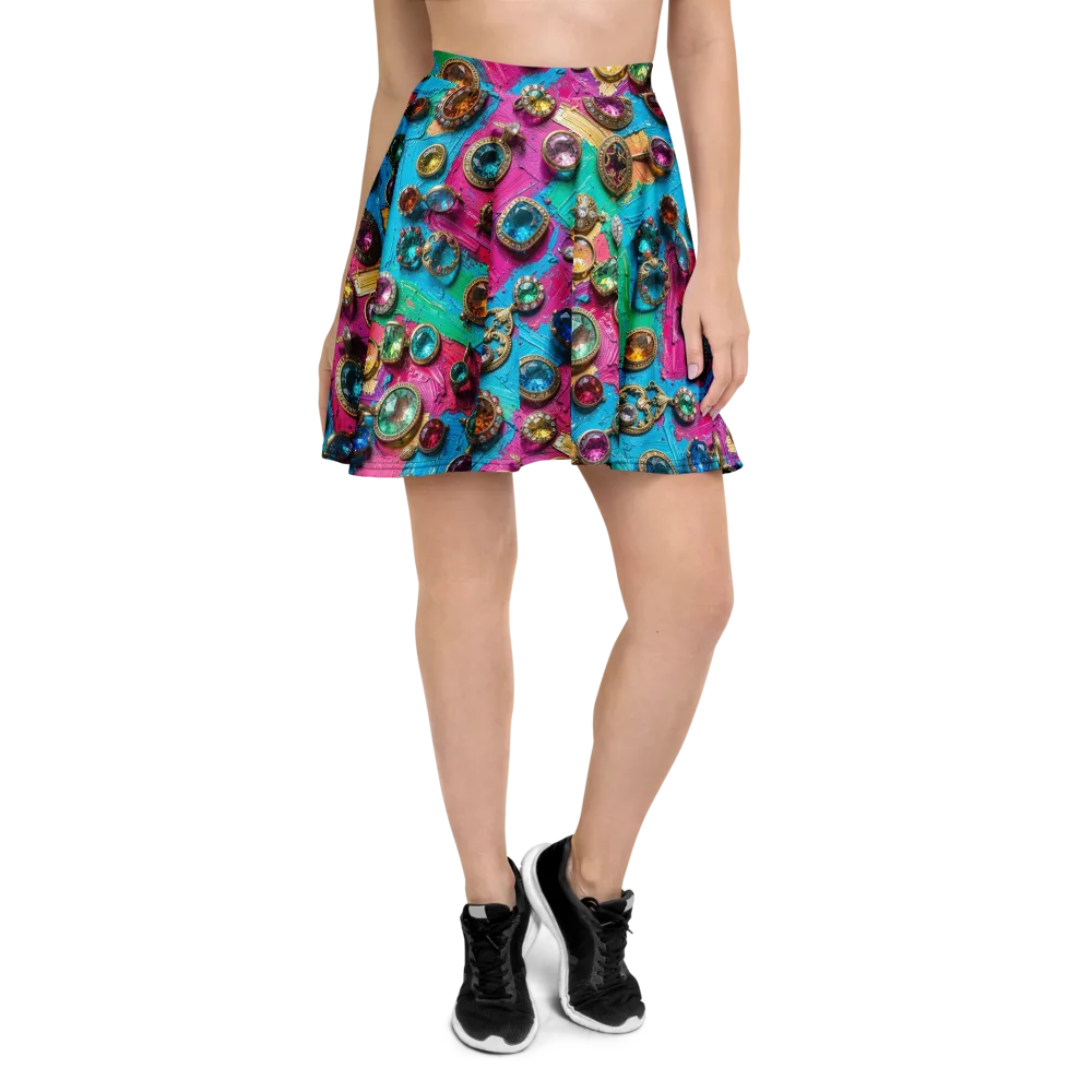 Jewel Box Riot on Skater Skirt — Front