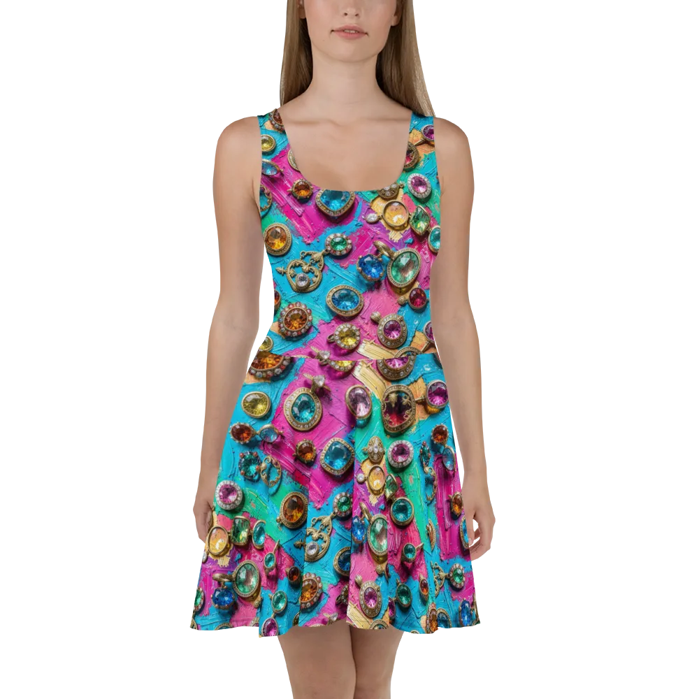 Jewel Box Riot on Skater Dress — Front