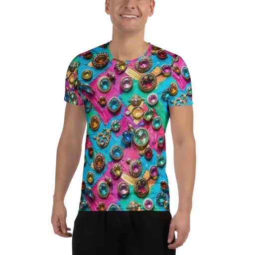 Jewel Box Riot on a Men's Athletic T-Shirt