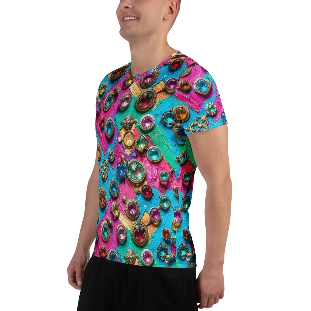 Jewel Box Riot on Men's Athletic T-Shirt — Left
