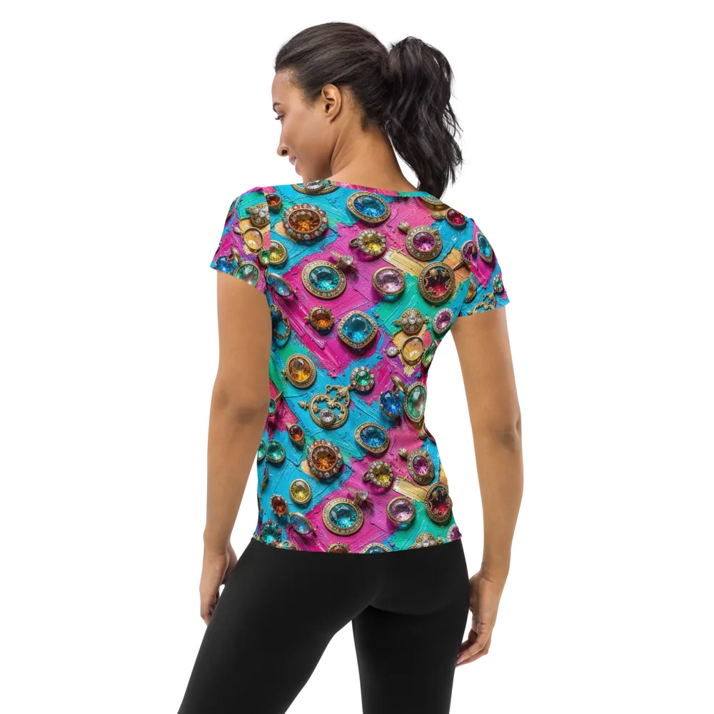 Jewel Box Riot on Women's Athletic T-Shirt — Back