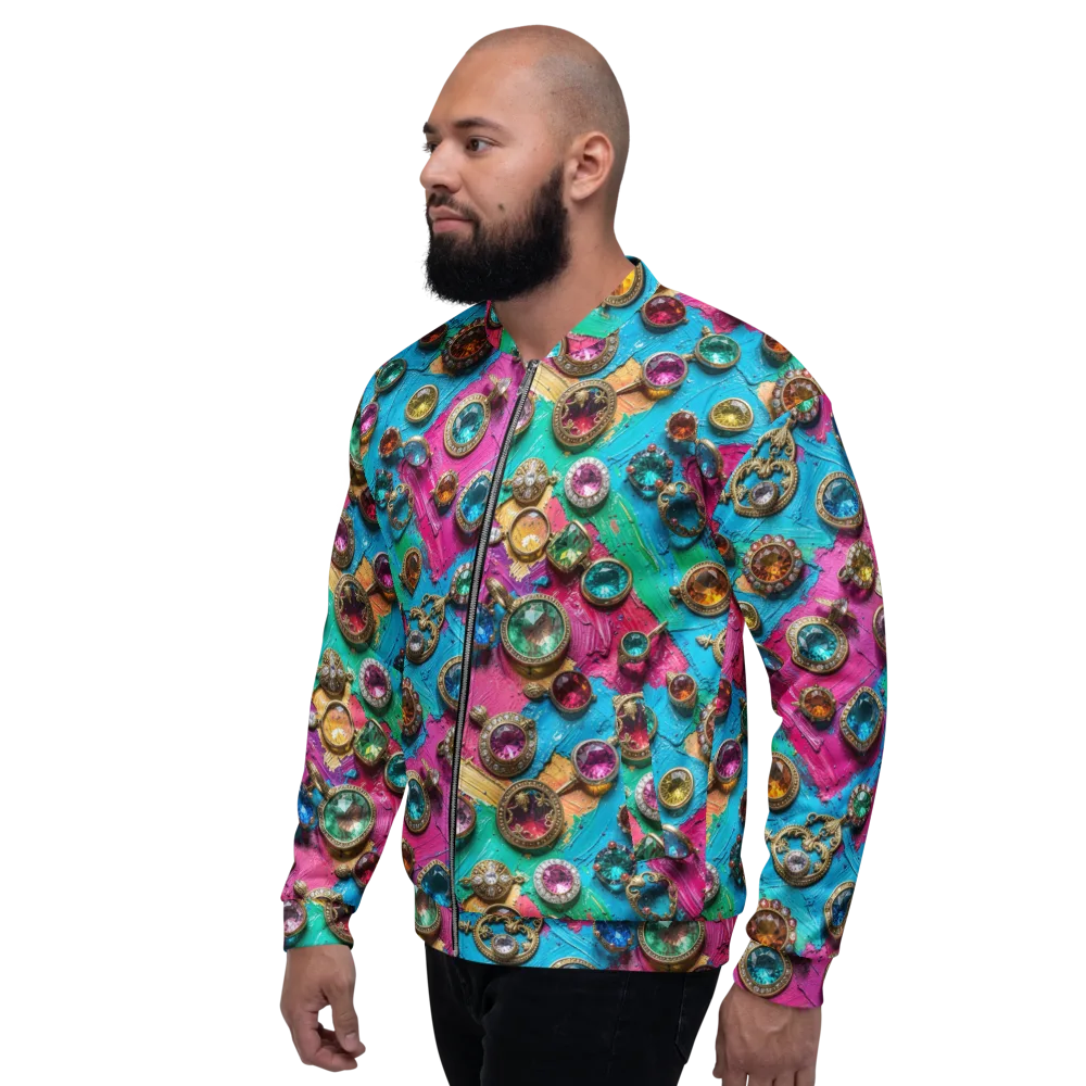 Jewel Box Riot on Bomber Jacket — Left