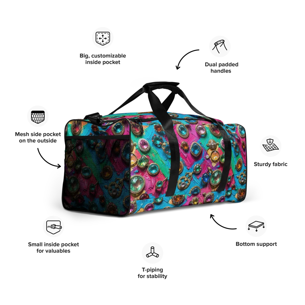 Jewel Box Riot on Duffle Bag — Right Front