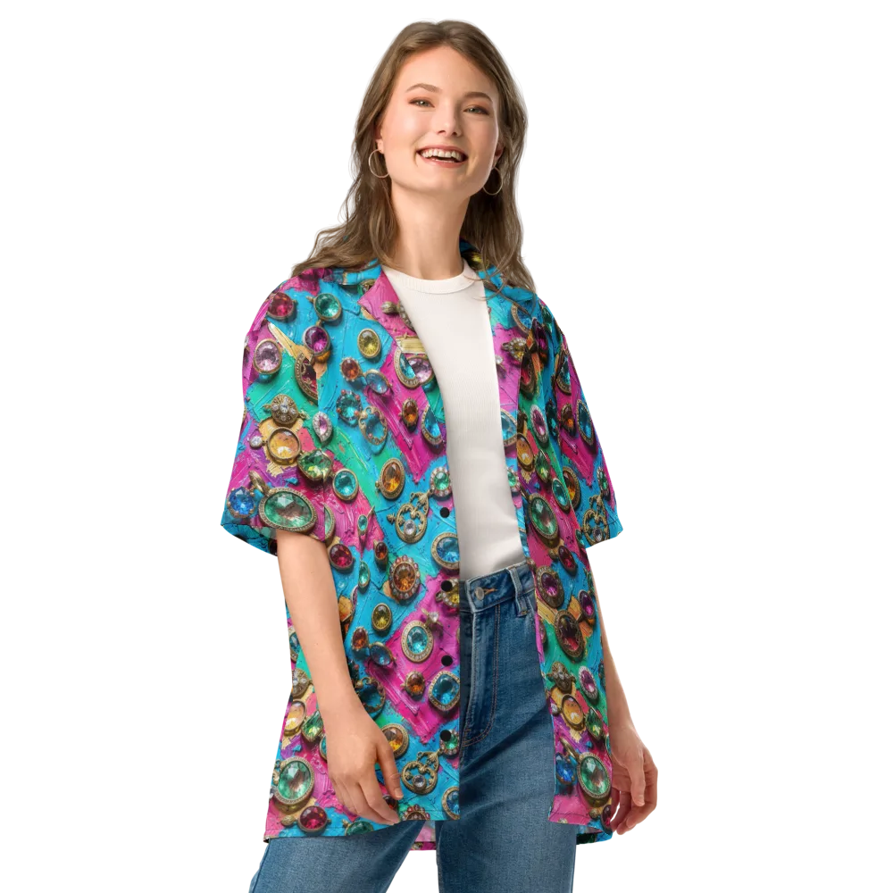 Jewel Box Riot on Button Shirt — Front