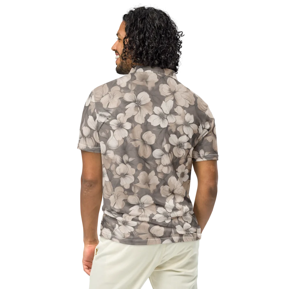 Sepia Dogwood on Men's Slim Fit Polo Shirt — Back