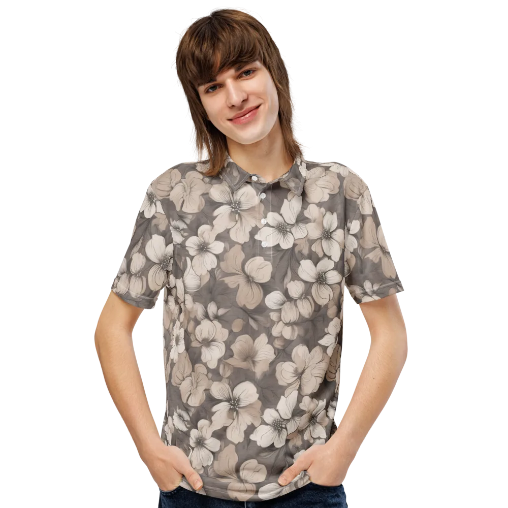Sepia Dogwood on Men's Slim Fit Polo Shirt — Front