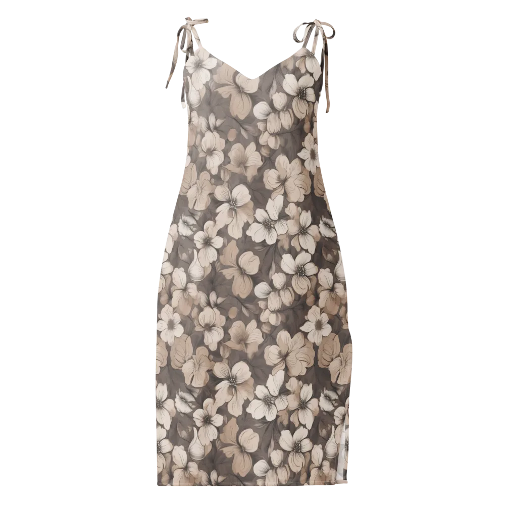 Sepia Dogwood on Slip Dress — Front