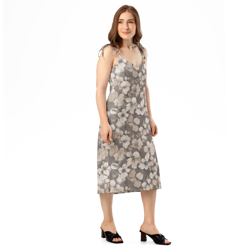 Sepia Dogwood on Slip Dress — Right Front