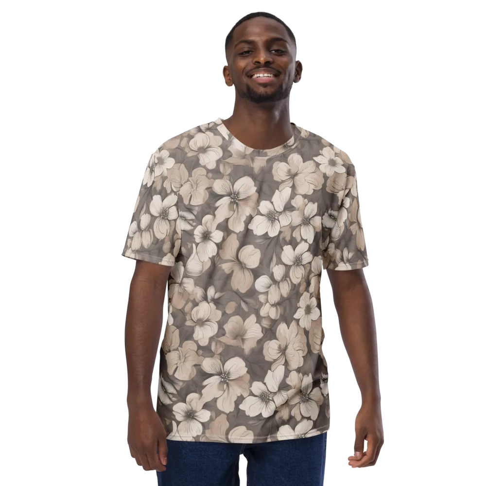 Sepia Dogwood on Men's Crew Neck T-Shirt — Front